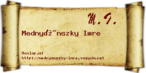 Mednyánszky Imre névjegykártya